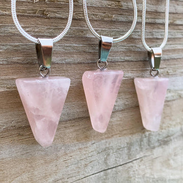 Rose Quartz Natural Cut Necklace for Unconditional Love