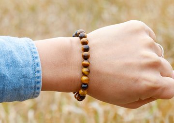 Rainbow Tiger's Eye Bracelet with zodiac charm / 6 to 7 Inch wrist