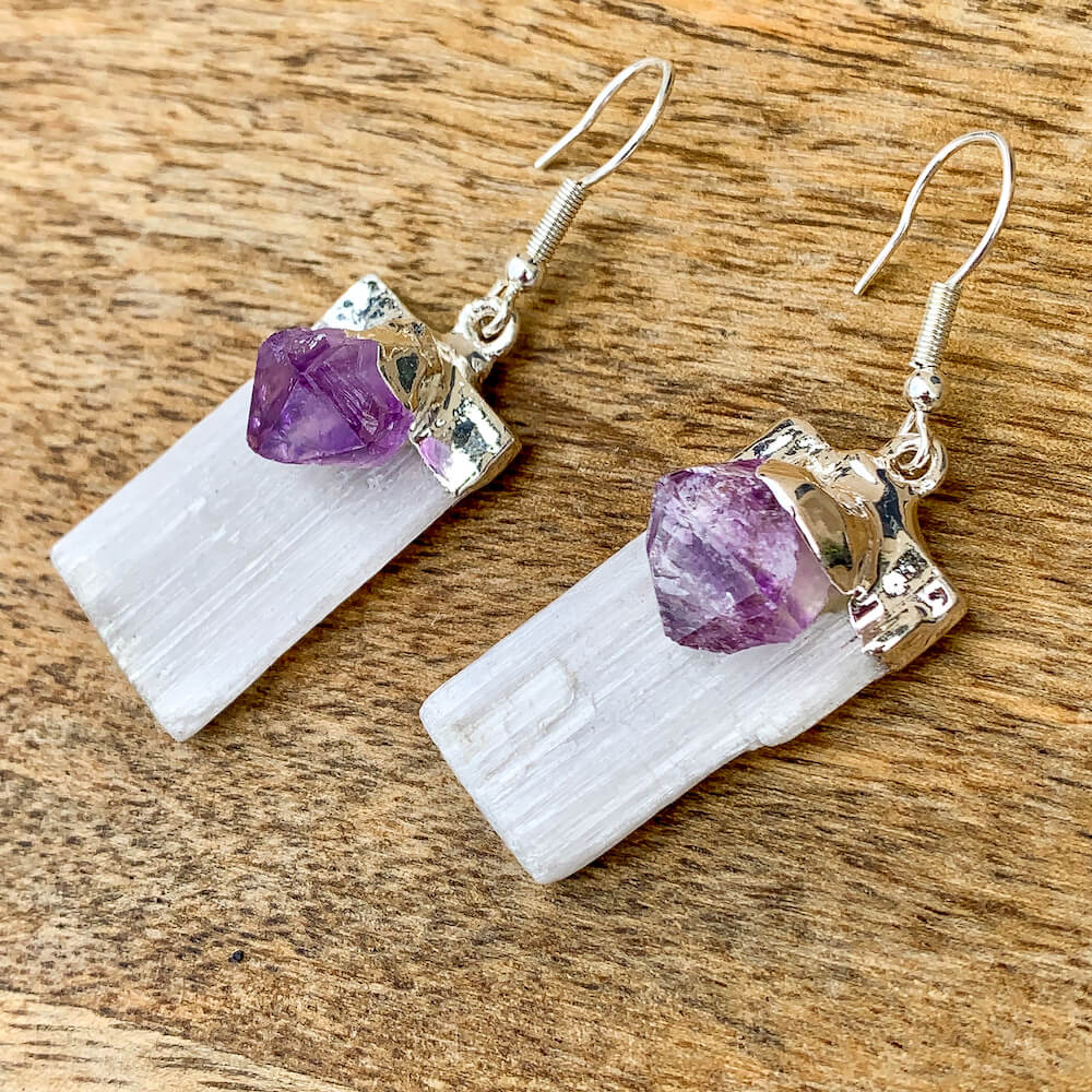 Genuine online pink amethyst earrings