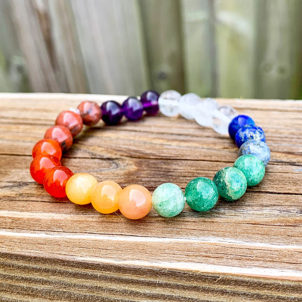 White Chakra Bracelet w/ Crystal Healing Stones