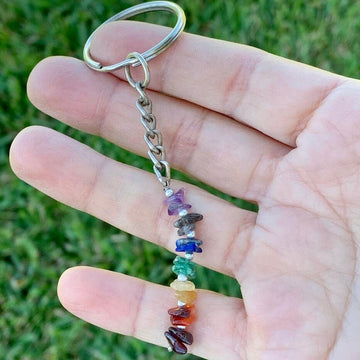 Chakra Crystal Keychain Clip Healing Gemstone Keychain 