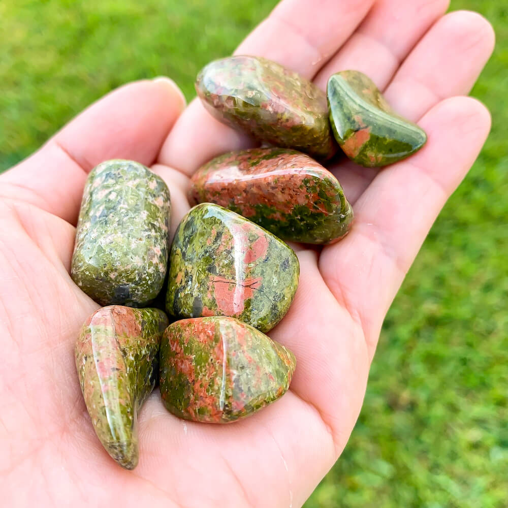 Unakite Obelisk // Green Unakite Crystal Tower hot // Heart Chakra