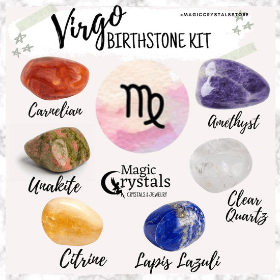 Virgo Zodiac Crystal Set - Crystals for Virgo - Magic Crystals